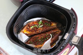 空气炸锅版香辣肉酱烤茄子的做法步骤:15