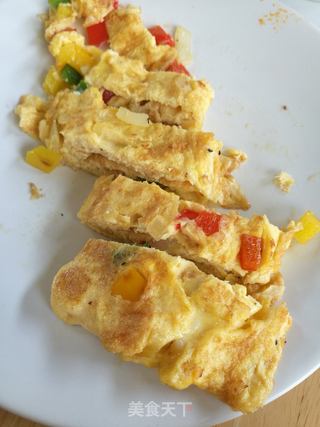 #信任之美#三分钟快手早餐——洋葱彩椒鸡蛋饼的做法步骤:7