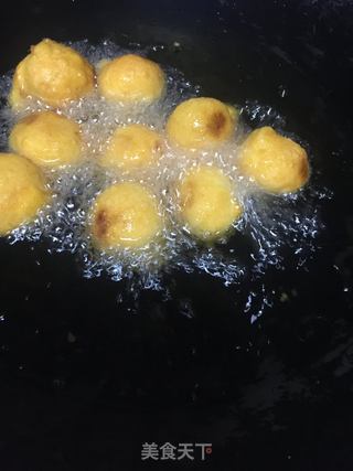 #信任之美#地瓜蜜豆丸子的做法步骤：5