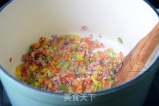 #信任之美#彩椒茄汁炒饭的做法步骤:5