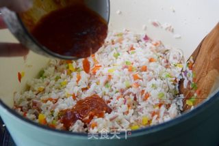 #信任之美#彩椒茄汁炒饭的做法步骤:6