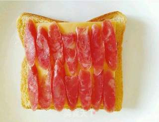 #信任之美#腊肠芝士三明治的做法步骤：5