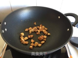 #信任之美#秋葵炒鸡丁的做法步骤:3