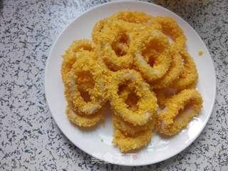 #信任之美#脆皮鱿鱼圈的做法步骤:5
