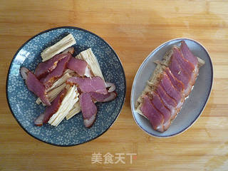 #信任之美#腊肉蒸腐竹的做法步骤:3