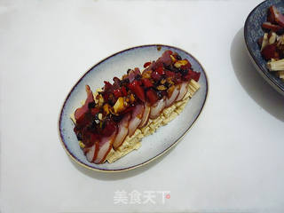 #信任之美#腊肉蒸腐竹的做法步骤:6