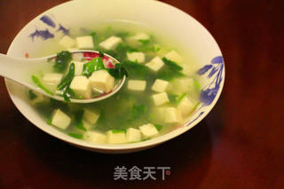 滑嫩荠菜豆腐羹的做法步骤:7