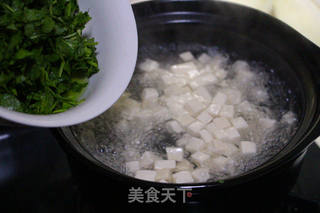 滑嫩荠菜豆腐羹的做法步骤:5