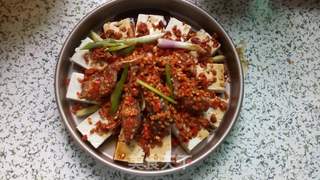 #信任之美#砂剁椒鱼块蒸豆腐的做法步骤:4