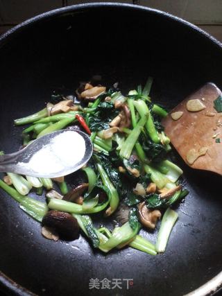 #信任之美#香菇油菜的做法步骤:9