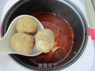 红果家菜谱之茄汁丸子面的做法步骤:4