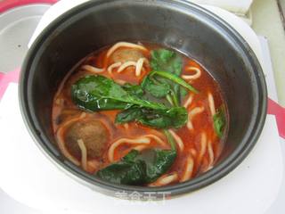 红果家菜谱之茄汁丸子面的做法步骤:6