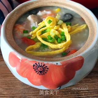 #信任之美#养生海鲜粥的做法步骤:12