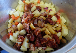 #信任之美#香肠土豆焖饭的做法步骤:3