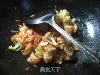 ＃信任之美＃泡菜炒花菜的做法步骤：4