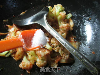 ＃信任之美＃泡菜炒花菜的做法步骤：6