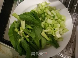 #信任之美# 蒜香小油菜(蒜泥清炒上海青)的做法步骤:3
