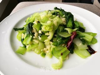 #信任之美# 蒜香小油菜（蒜泥清炒上海青）的做法步骤：13