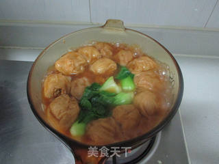 #信任之美#青菜烩油面筋塞肉的做法步骤:7