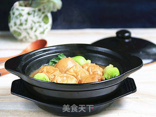 #信任之美#青菜烩油面筋塞肉的做法步骤:8