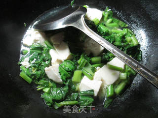 ＃信任之美＃油菜蕻煮豆腐的做法步骤：7