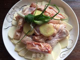 #信任之美#茨菰蒸土鸡的做法步骤:6