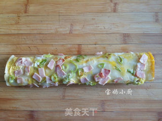 #信任之美# 火腿鸡蛋卷饼的做法步骤:9