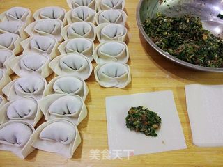 #信任之美#蒲公英肉馄饨的做法步骤:7