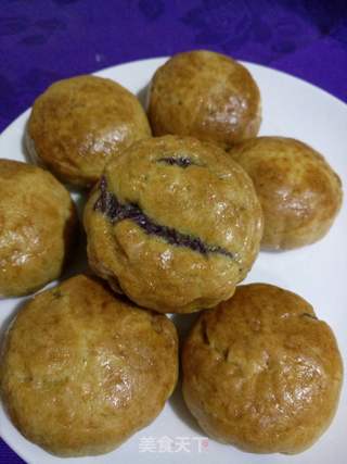 紫薯紫米红豆月饼的做法步骤:13