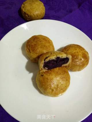 紫薯紫米红豆月饼的做法步骤:15