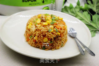 #信任之美#玉米肉末炒饭的做法步骤:7