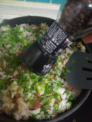 香菇碗豆腊肠糯米饭的做法步骤:7