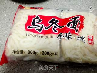 炒鸡肉乌冬面的做法步骤:4