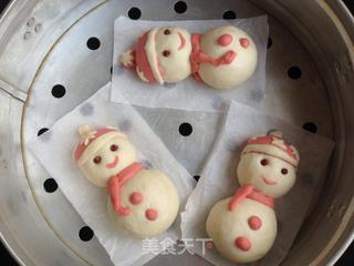 雪人豆沙包的做法步骤:14