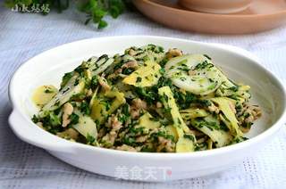 【上海】荠菜炒年糕的做法步骤:10