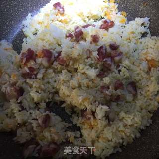【金华】腊肠炒饭的做法步骤:4