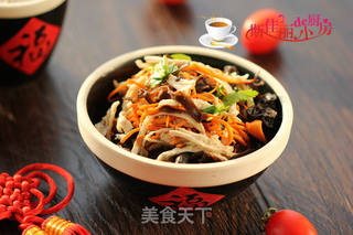【湖北】木耳虫草花拌鸡丝的做法步骤:9