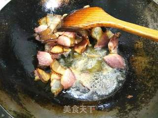 【苏州】腊肉煸菌菇的做法步骤：7