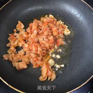 【韩国】辣白菜炒饭的做法步骤:4