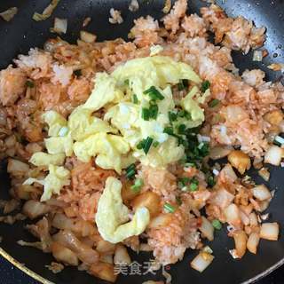 【韩国】辣白菜炒饭的做法步骤:7