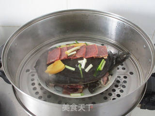 【上海】火腿蒸甲鱼的做法步骤:9