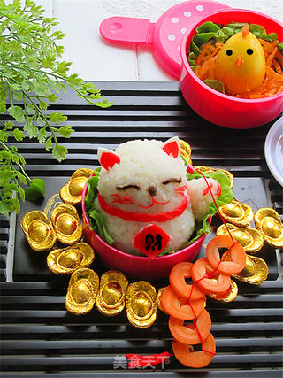 【日本】招财猫饭团趣味餐的做法步骤:12