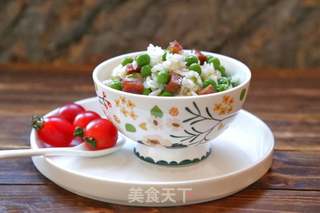 青豆腊味炒饭的做法步骤:9
