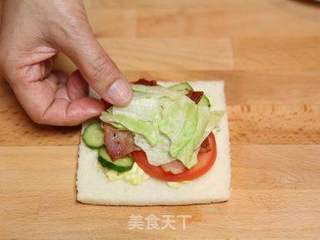 鸡蛋培根沙拉三明治的做法步骤:11