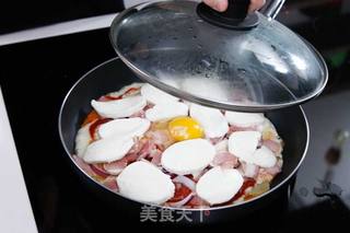 培根蘑菇薯片薄饼的做法步骤:7