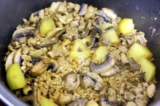 土豆蘑菇鸡肉饭的做法步骤:6