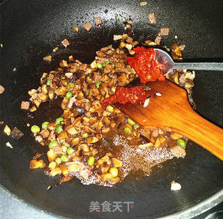 自制火腿香菇辣酱的做法步骤:7