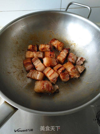 啤酒百叶结红烧肉的做法步骤:5