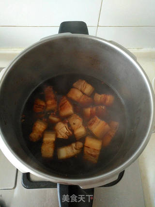 啤酒百叶结红烧肉的做法步骤:9
