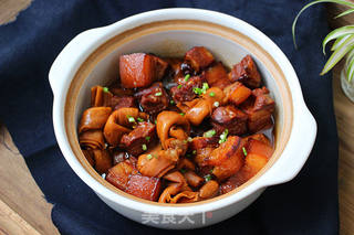 啤酒百叶结红烧肉的做法步骤:12